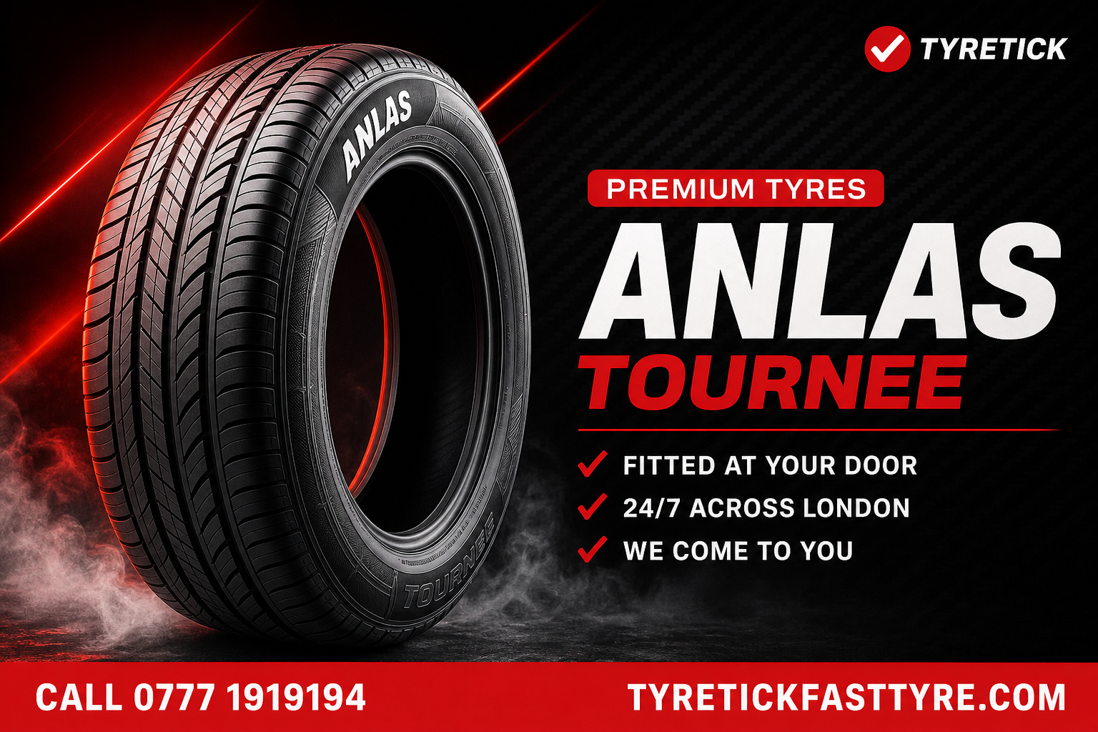 Anlas Tournee tyre ready for mobile fitting in London