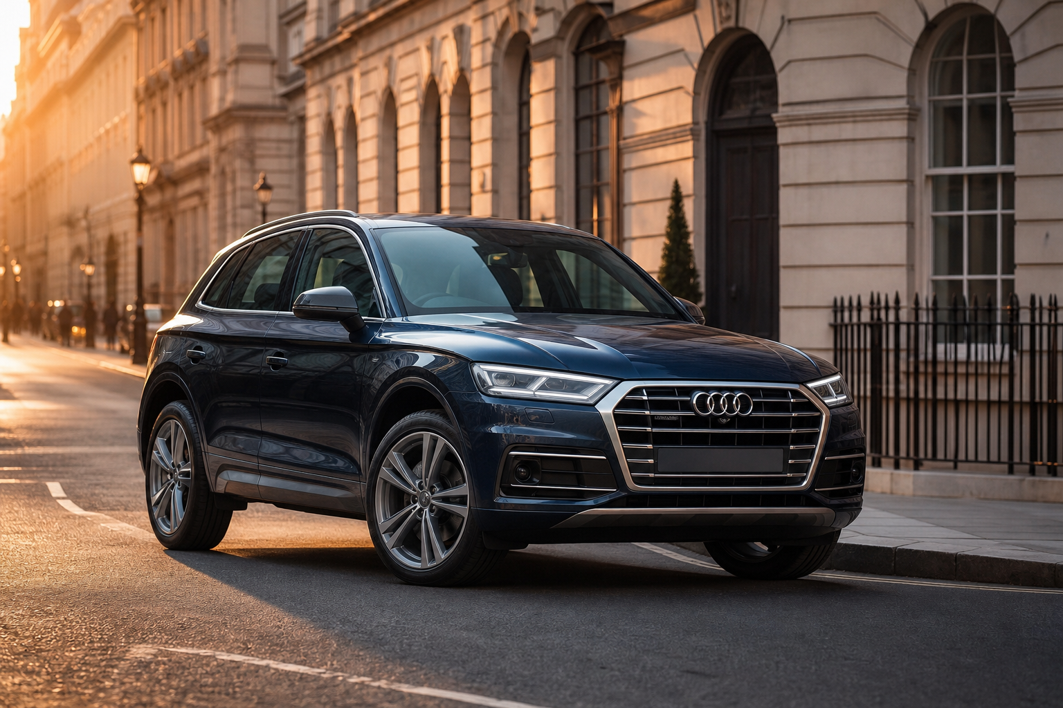 Audi Q5 parked in London ready for mobile tyre fitting