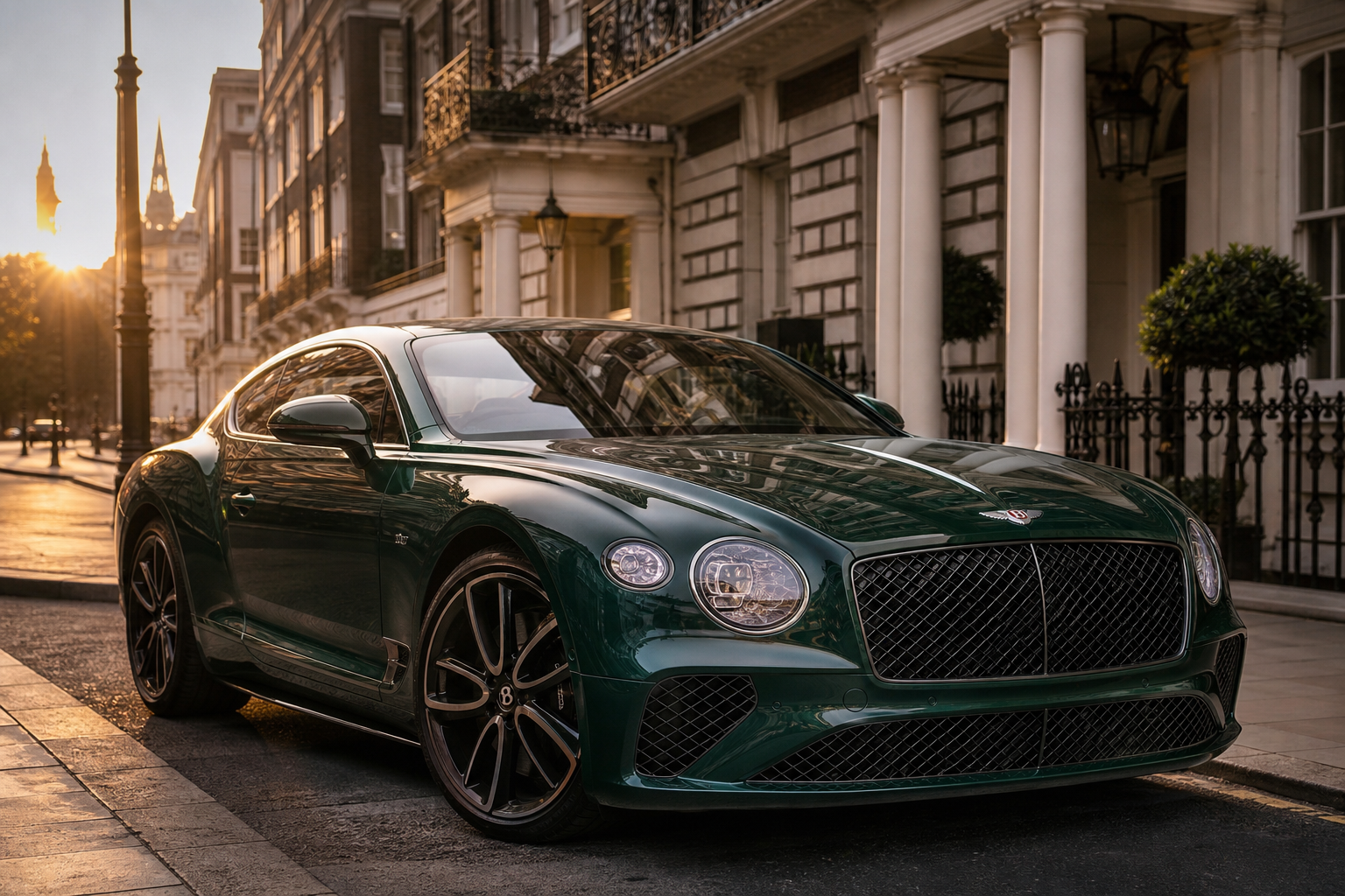 Bentley Continental GT receiving mobile tyre fitting in London