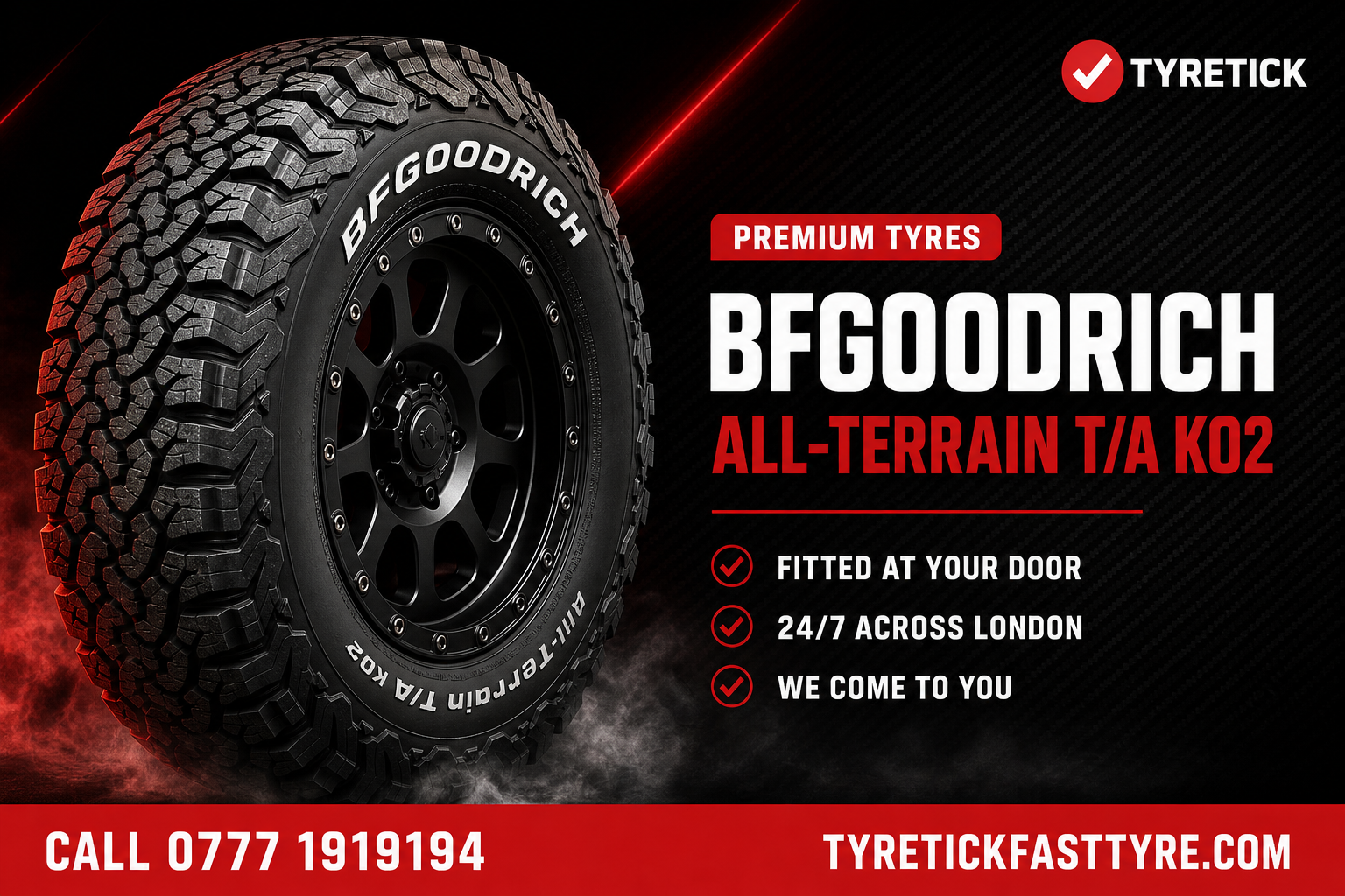 BFGoodrich tyres fitted by a mobile tyre technician in London