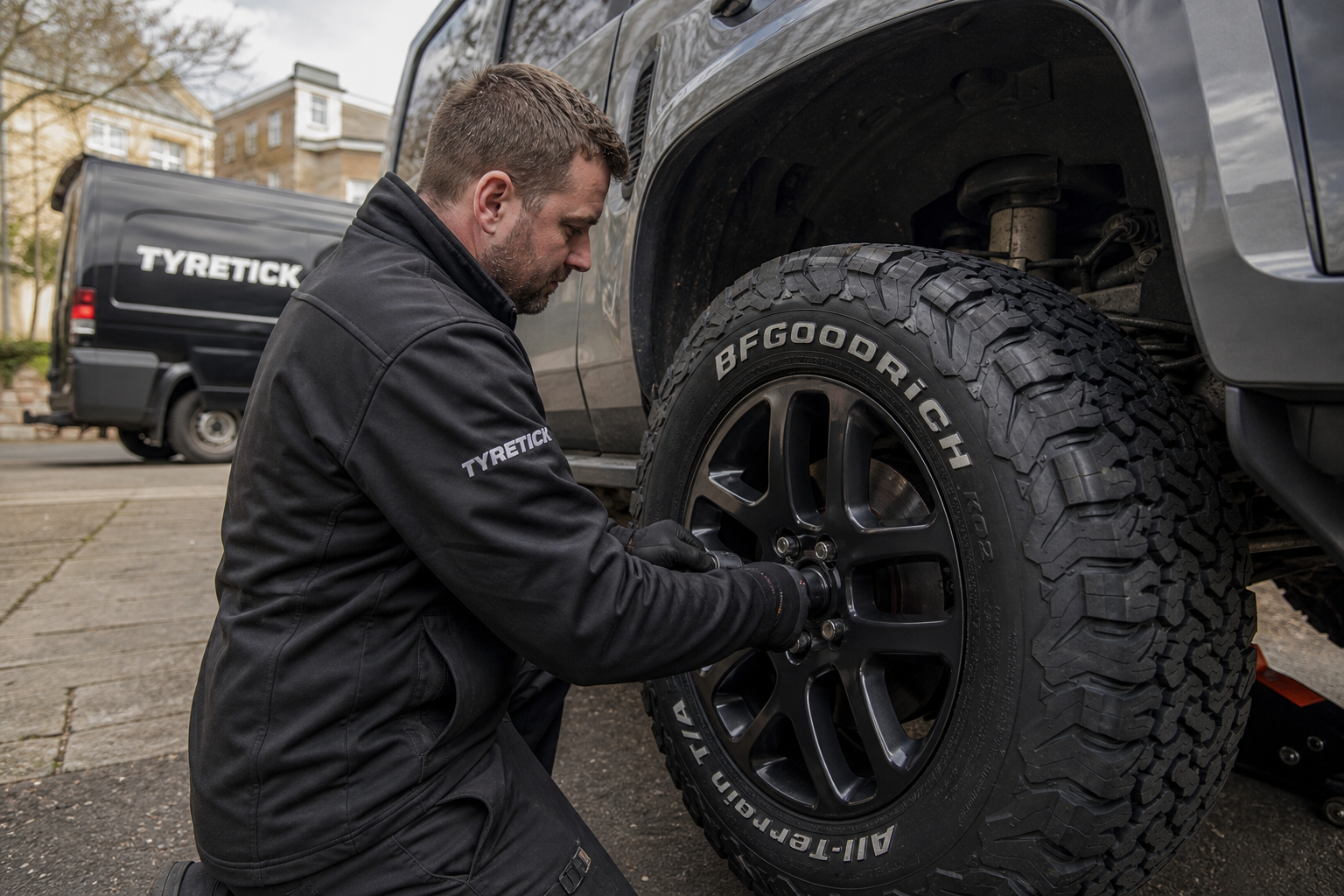 BFGoodrich tyres fitted to a Land Rover Defender in Greenwich