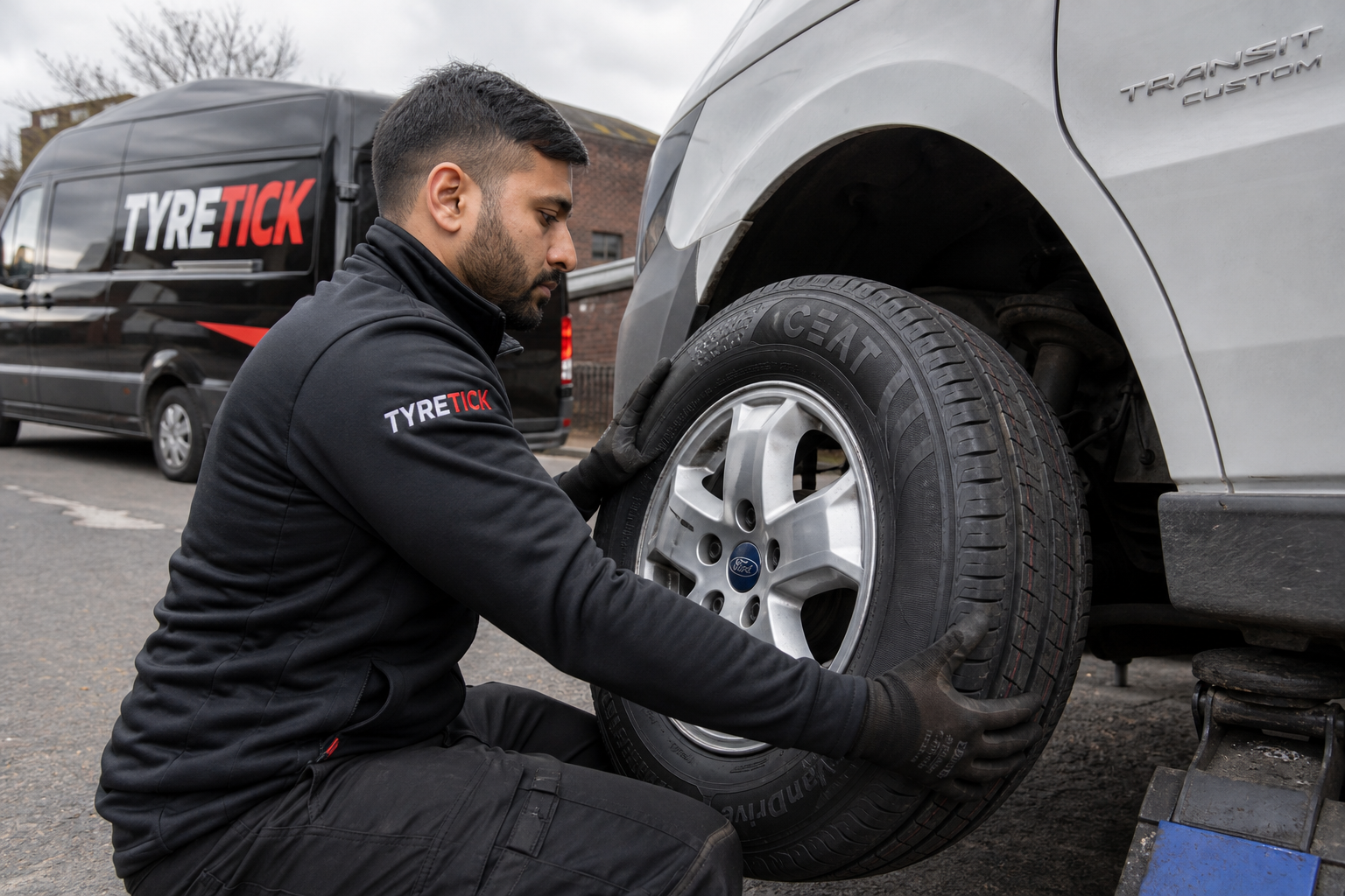CEAT tyres fitted to a Ford Transit Custom van in Ealing