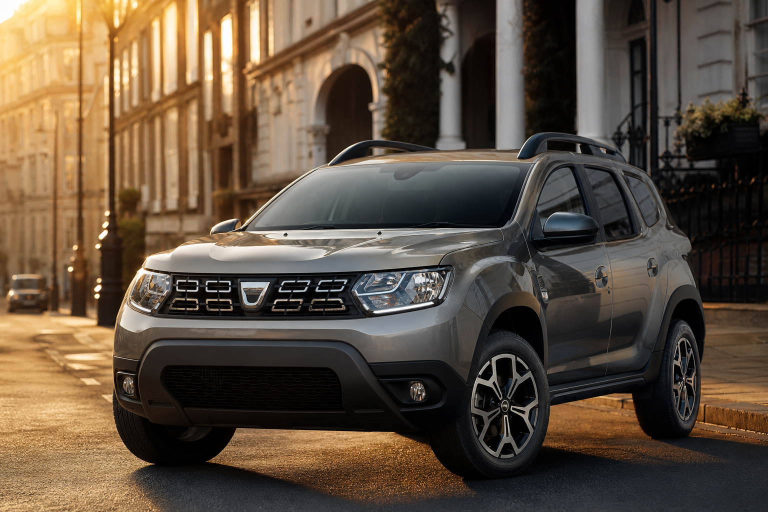 Dacia Duster receiving mobile tyre fitting in London