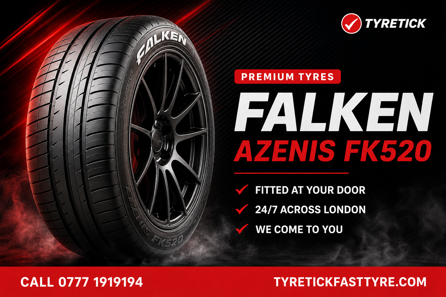 Falken AZENIS FK520 tyre ready for mobile fitting in London