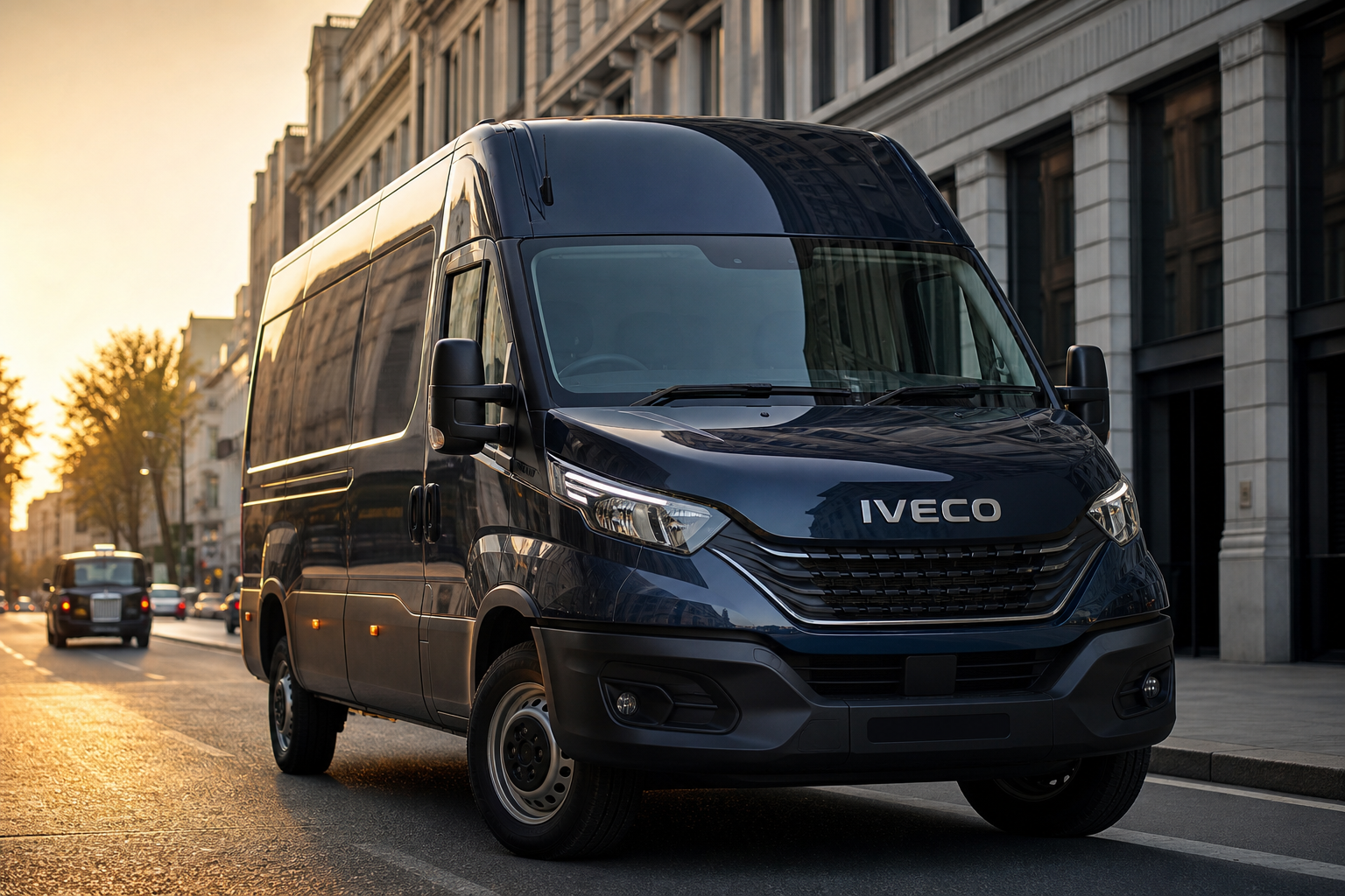 Iveco Daily van receiving mobile tyre fitting in London