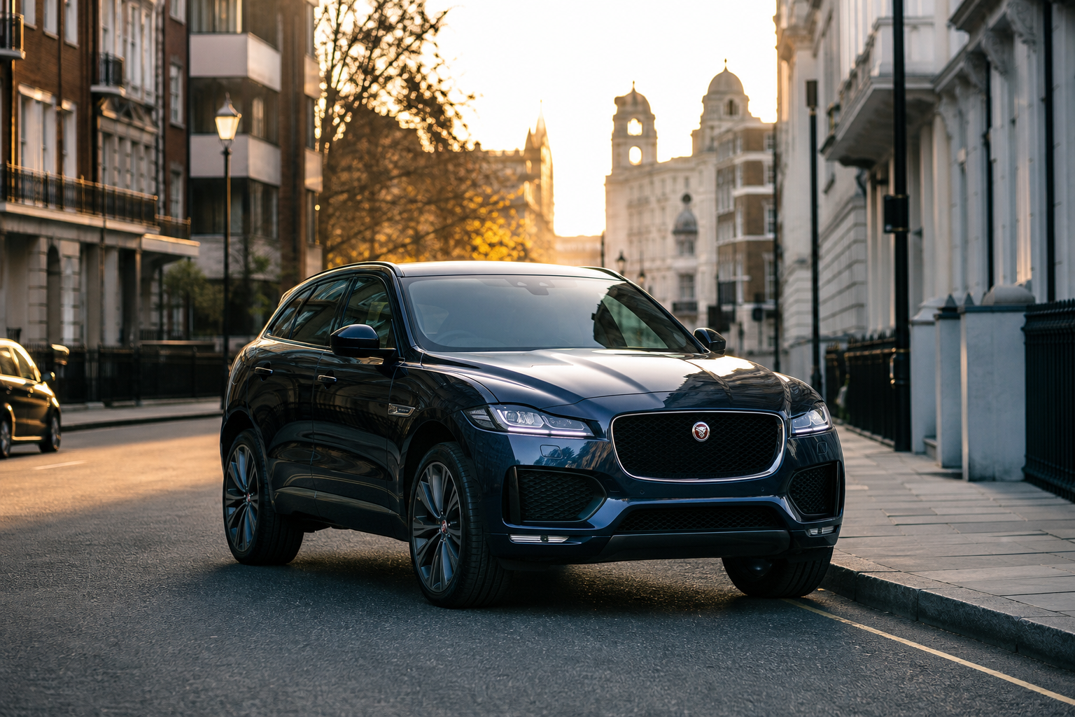 Jaguar F-PACE receiving mobile tyre fitting in London