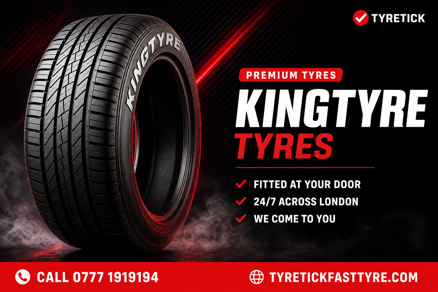 KingTyre tyre ready for mobile fitting in London