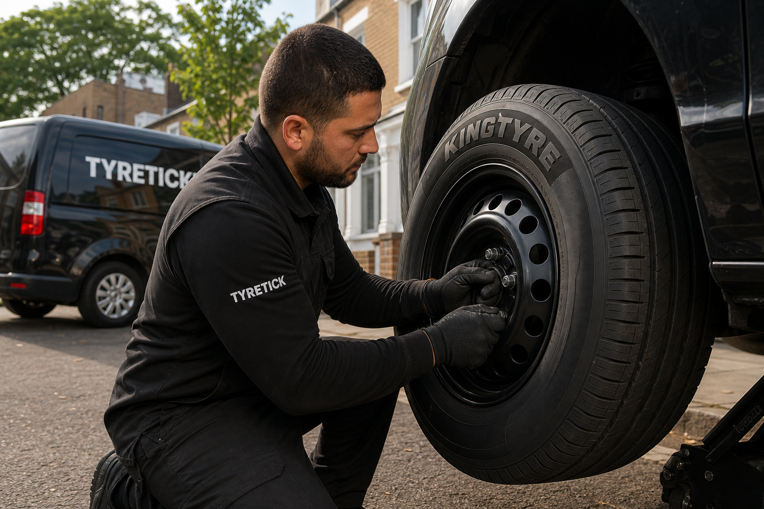KingTyre tyres fitted to a Ford Transit Custom van in Clapham