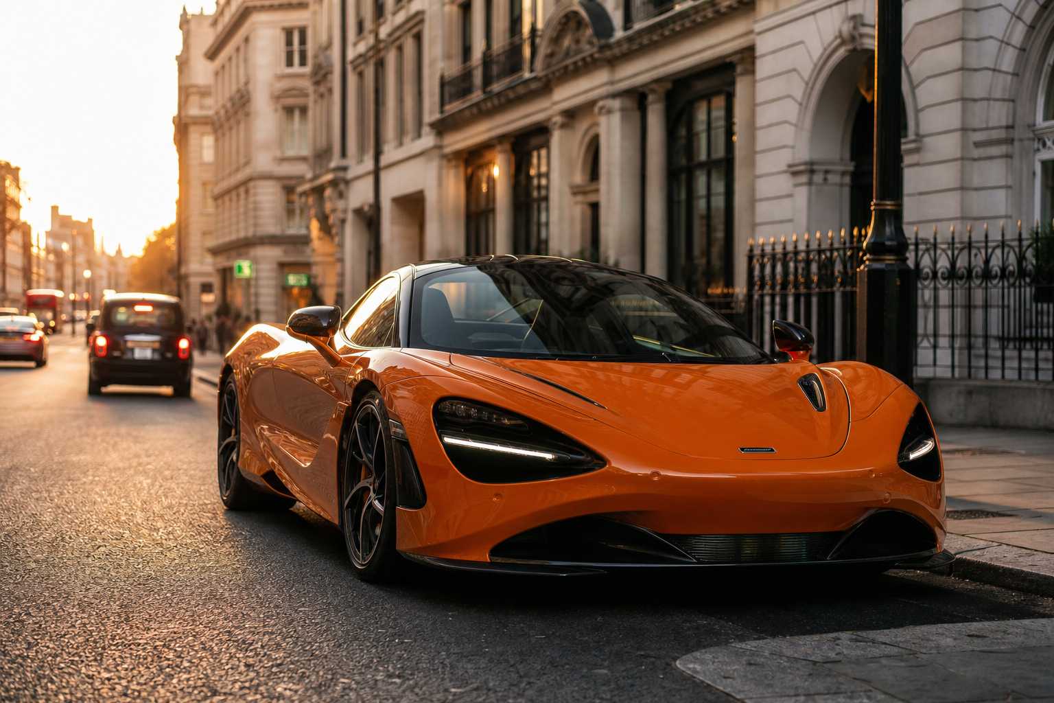 McLaren 750S receiving mobile tyre fitting in London
