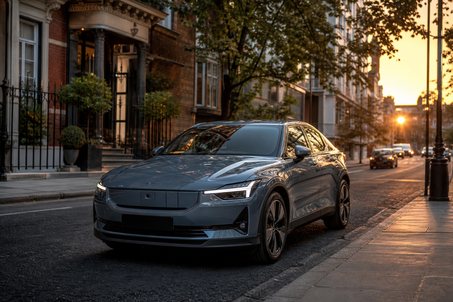 Polestar 2 receiving mobile tyre fitting in London
