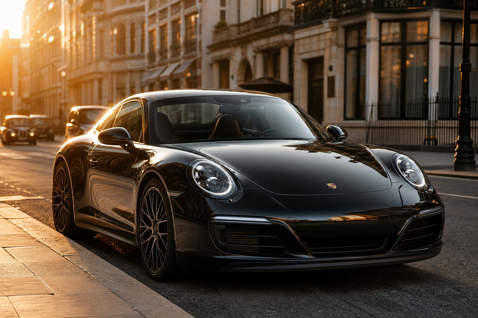 Porsche 911 Carrera ready for mobile tyre fitting in London