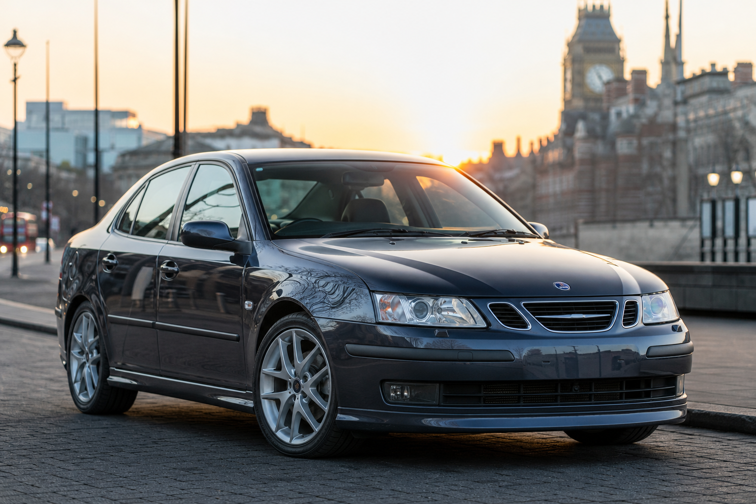 Saab 9-3 Aero Sport Saloon ready for mobile tyre fitting in London