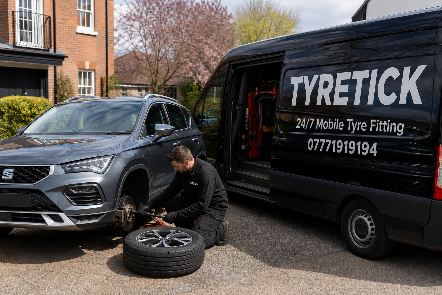 SEAT Ateca mobile tyre service on a Richmond driveway