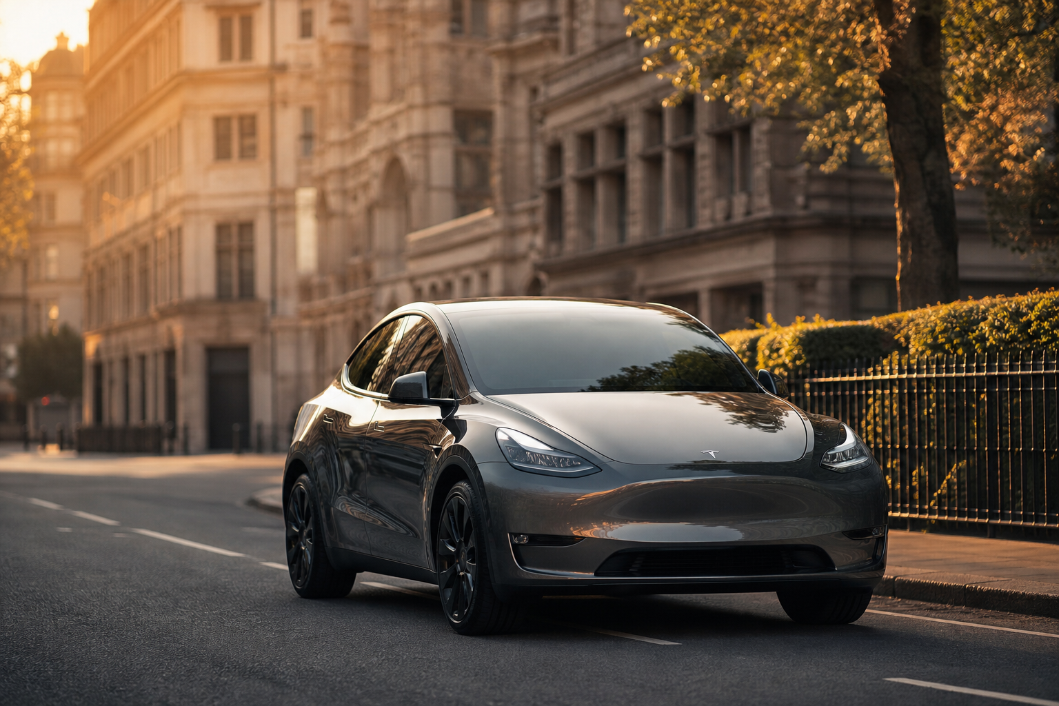 Tesla Model Y receiving mobile tyre fitting in London