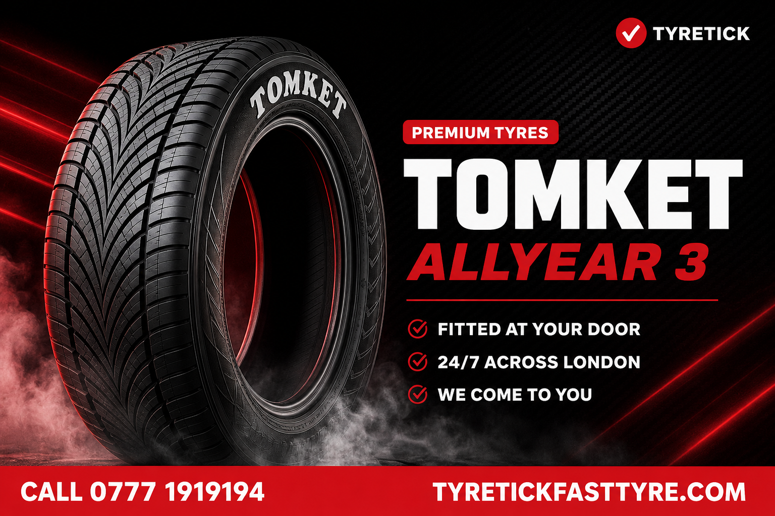 Tomket tyres fitted by a mobile technician in London