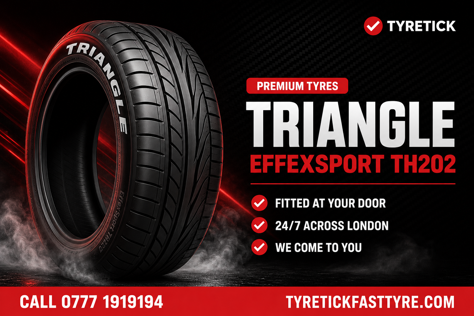 Triangle EffeXSport TH202 tyre fitted by a mobile technician in London