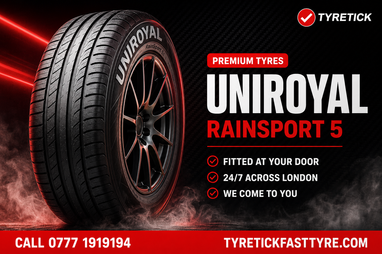 Uniroyal RainSport 5 tyre available with mobile fitting in London