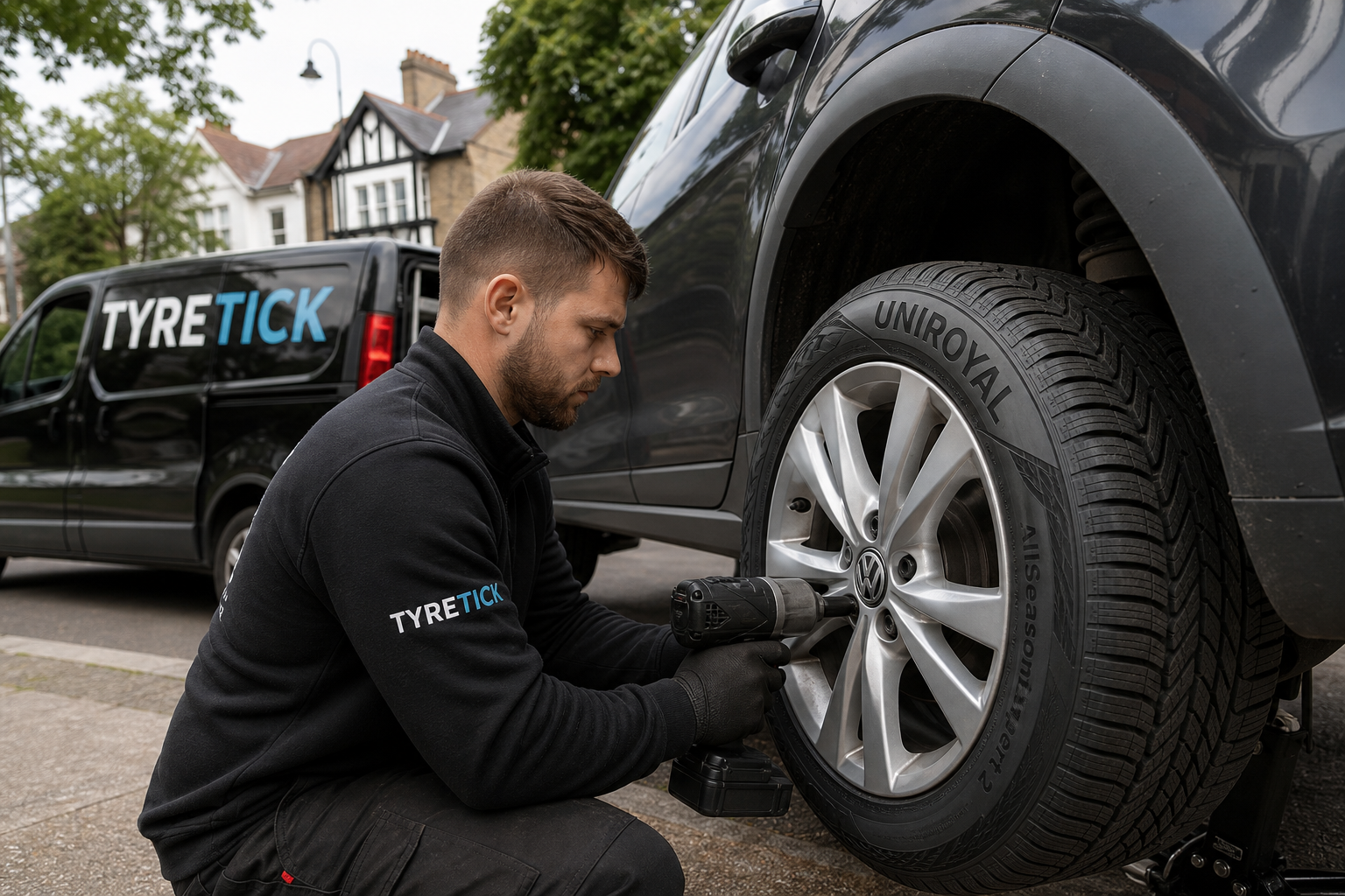 Uniroyal AllSeasonExpert 2 tyres fitted on a Volkswagen Golf in Wimbledon