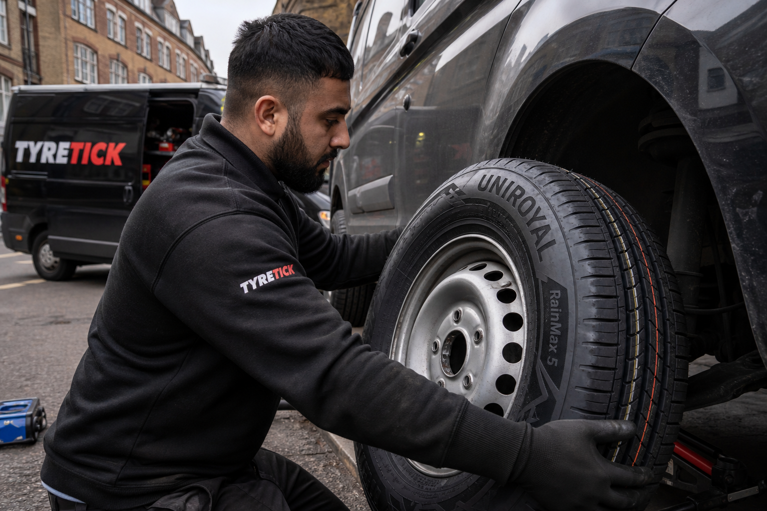 Uniroyal RainMax 5 tyres fitted on a Ford Transit Custom in Camden