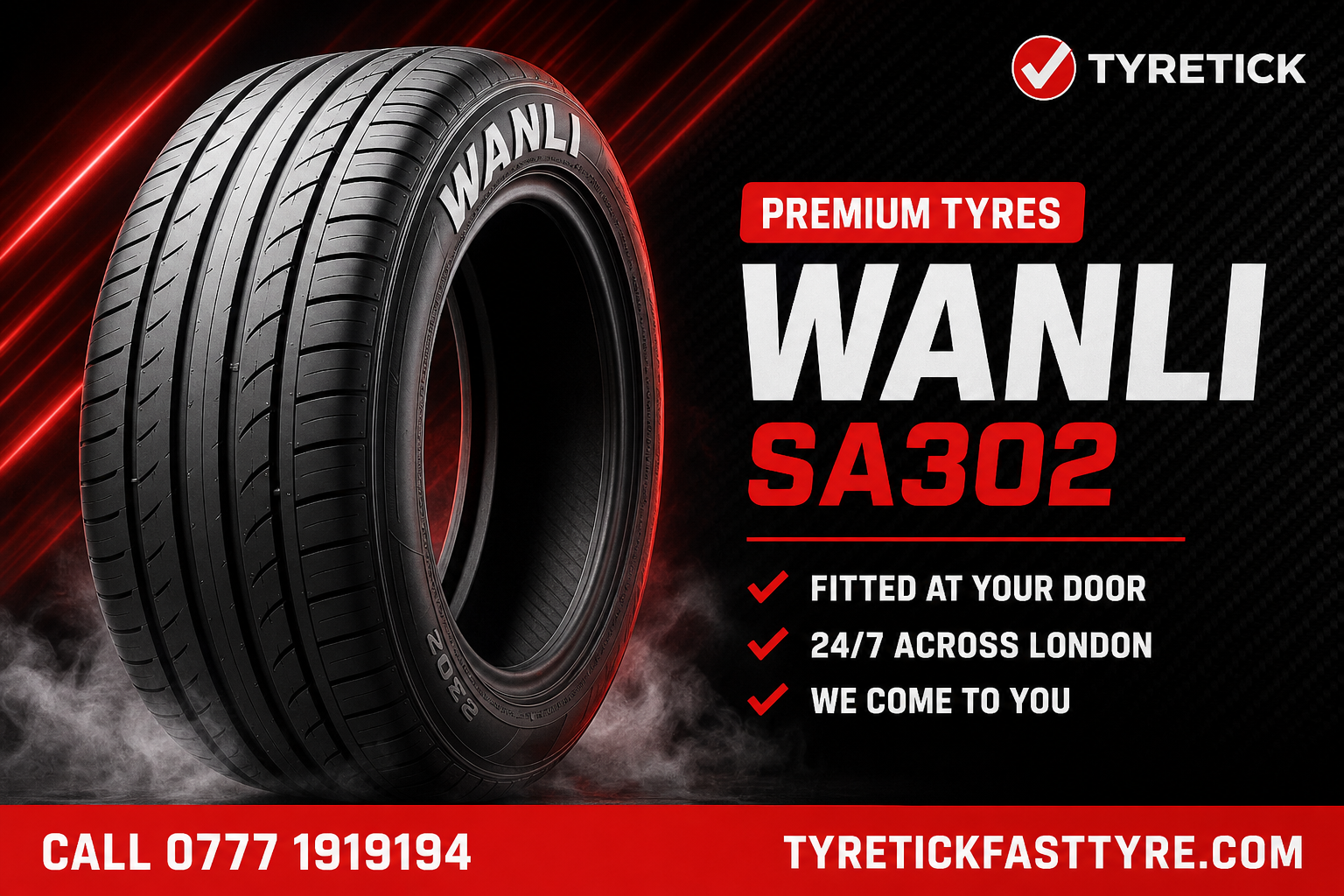 Wanli SA302 tyre available with mobile fitting in London