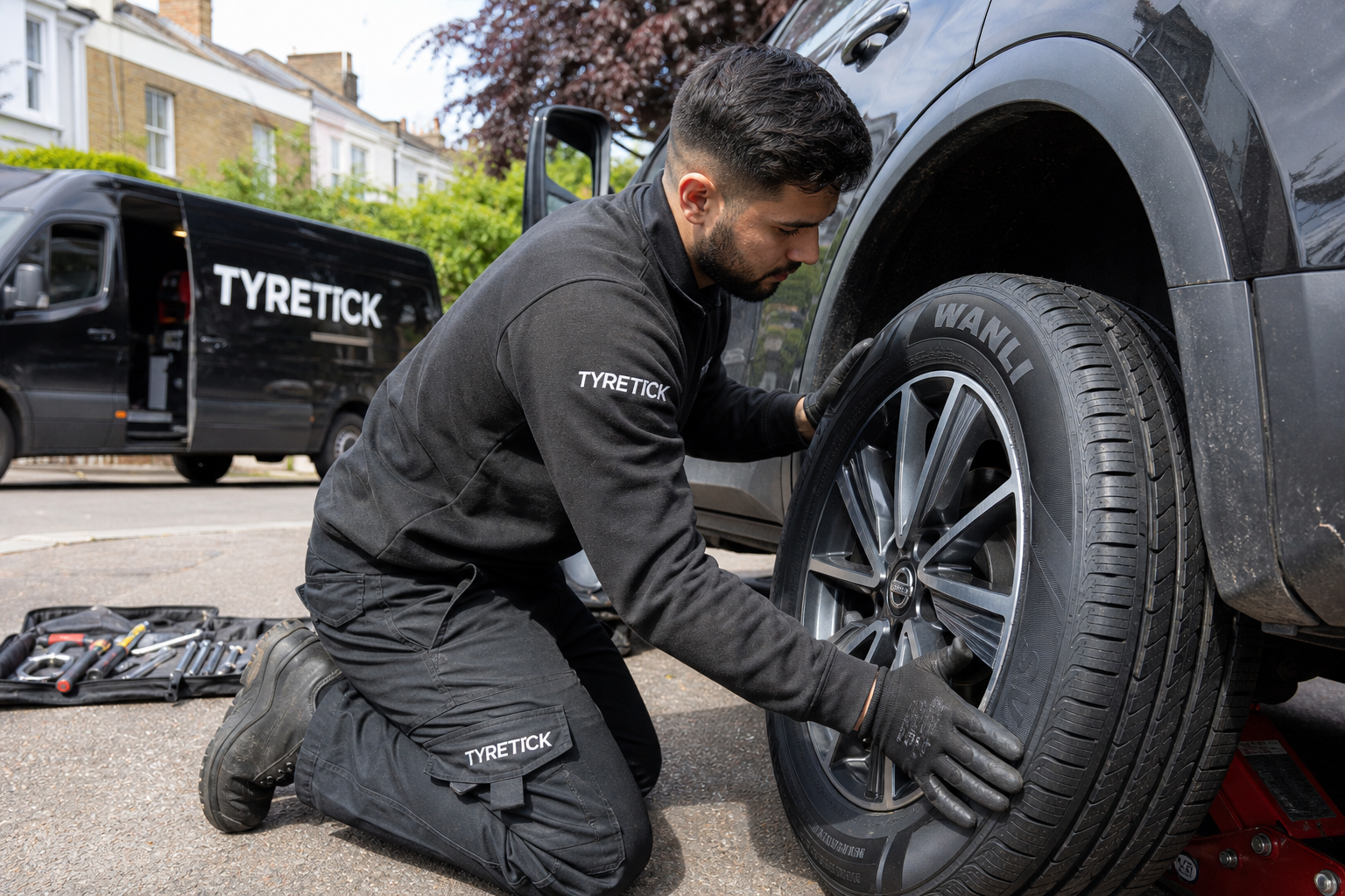 Wanli tyres mobile fitting for a Nissan Qashqai in Wimbledon