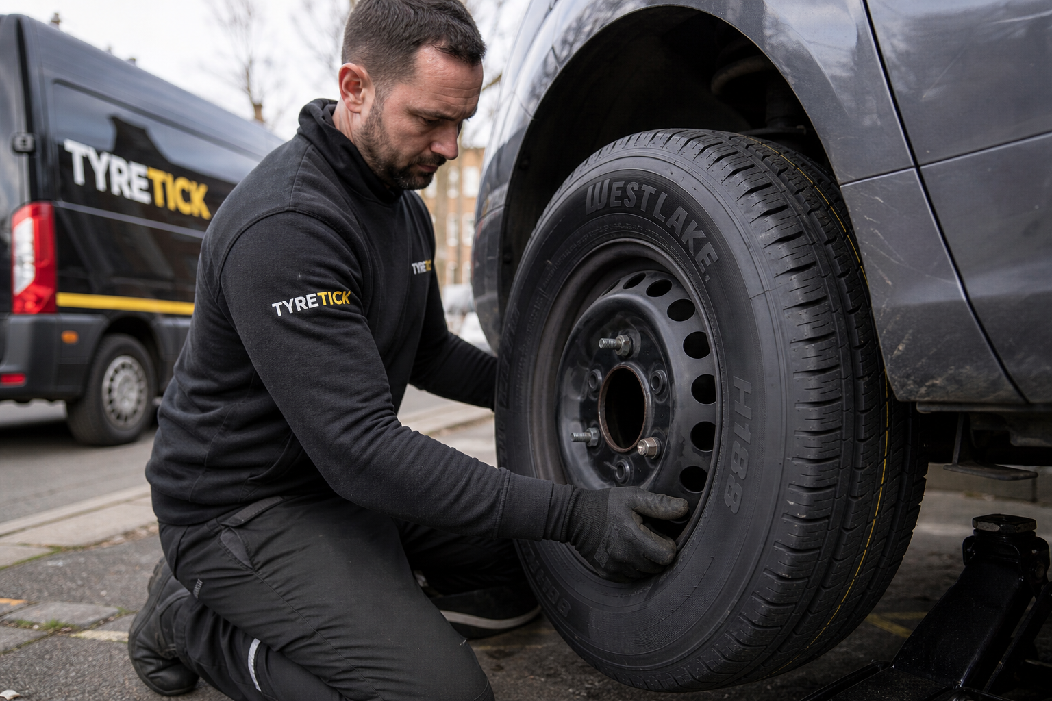 Westlake tyres fitted to a Ford Transit Custom van in Wandsworth