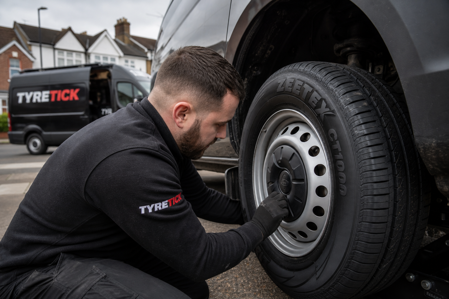 Zeetex tyres fitted to a Ford Transit Custom van in Croydon